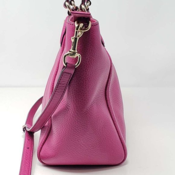 Auth GUCCI Soho Fuchsia Calfskin Crossbody Bag - Picture 4 of 16